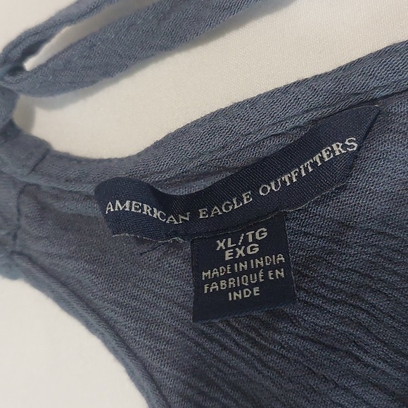 American Eagle Outfitters Lace Trim Cami ,Tank Top Blue With Black Lace .XL - Picture 2 of 7